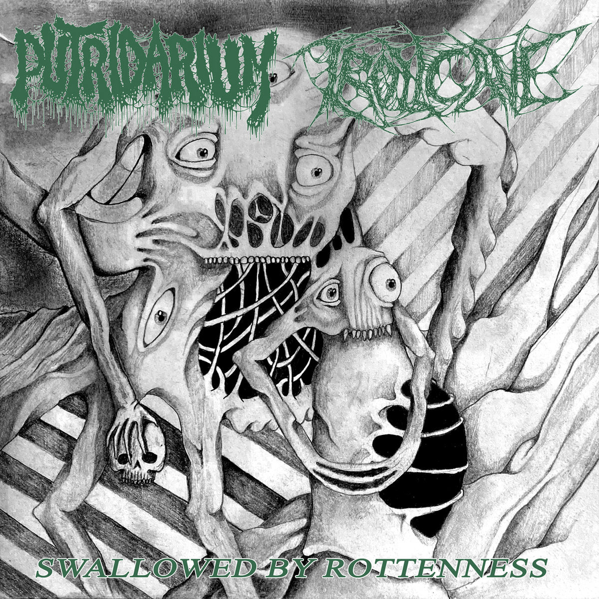 Putridarium / Trollcave “Swallowed By Rottenness” 7"