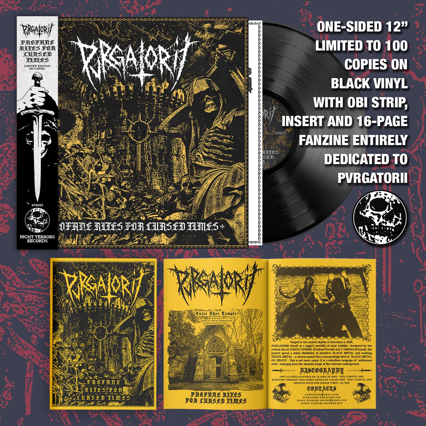 PVRGATORII "Profane Rites For Cursed Times" 12" + Fanzine
