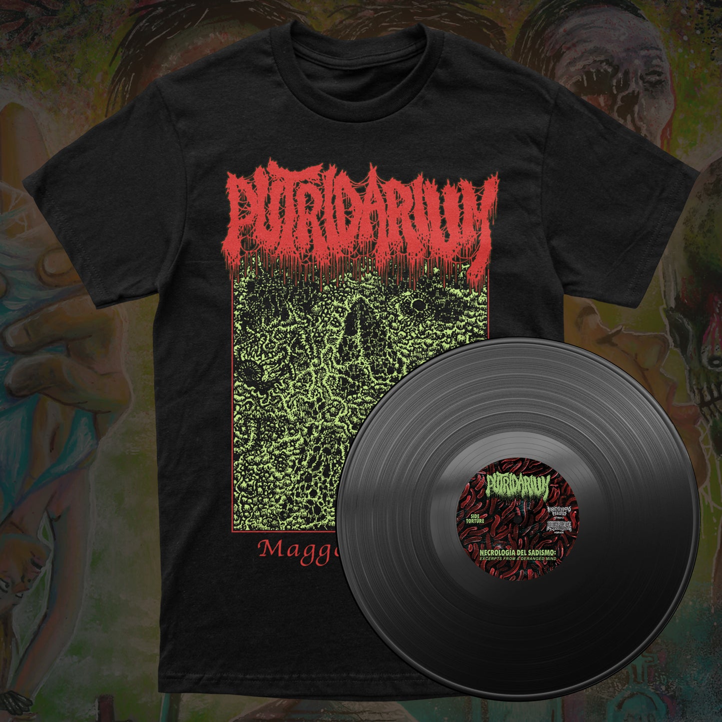 PUTRIDARIUM 12" SOLID BLACK + T-SHIRT [BUNDLE]